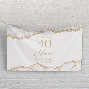 Witte Goud Agate 40ste Huwelijksverjaardagsfeest Spandoek