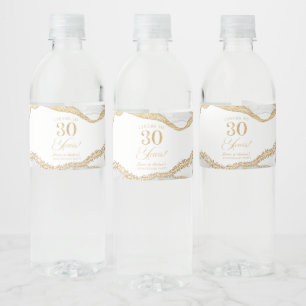 Witte Goud Agatisch 30-jarig Huwelijksjubileum Fee Waterfles Etiket