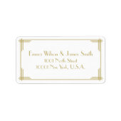 Witte goud art deco Great Gatsby adreslabels Etiket (Voorkant)