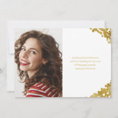 Witte Goud Confetti Foto Afstudeer Uitnodiging (Achterkant)
