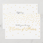 Witte Goud Folie Confetti MATROON VAN EER Kaart (Voorkant / Achterkant)