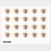 Witte Goud Glam Foto Moderne Opslag DATUM RESERVER Ronde Sticker (Vel)
