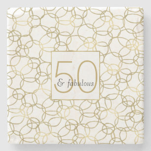 Witte Goud Glam Stijlvolle Cirkels 50 en Fabulous Stenen Onderzetter