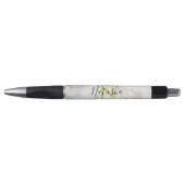 Witte Goud Glitter Agate Monogram Script pen (Voorkant)