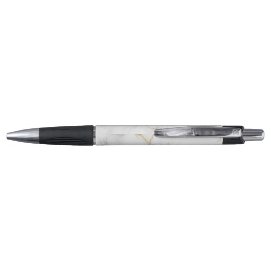 Witte Goud Glitter Agate Monogram Script pen (Achterkant)