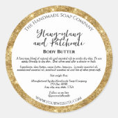 Witte Goud Glitter Body Butter Cosmetica Pot Label (Voorkant)