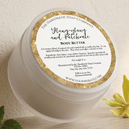 Witte Goud Glitter Body Butter Cosmetica Pot Label
