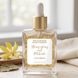 Witte Goud Glitter Cosmetica Druppelfles Etiket