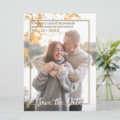 Witte Goud Herfst Elegante Chic Herfst Foto Bruilo Kaart (Staand voorkant)