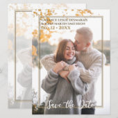 Witte Goud Herfst Elegante Chic Herfst Foto Bruilo Kaart (Voorkant / Achterkant)