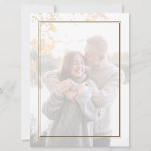 Witte Goud Herfst Elegante Chic Herfst Foto Bruilo Kaart (Achterkant)