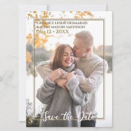 Witte Goud Herfst Elegante Chic Herfst Foto Bruilo Kaart