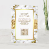 Witte Goud Marmer Foto QR Code Trouwen (Achterkant)