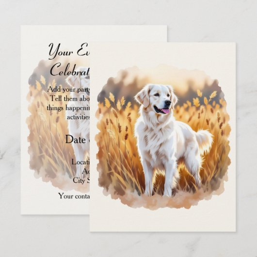 Witte Goud Retriever Hond Kaart (Voorkant / Achterkant)