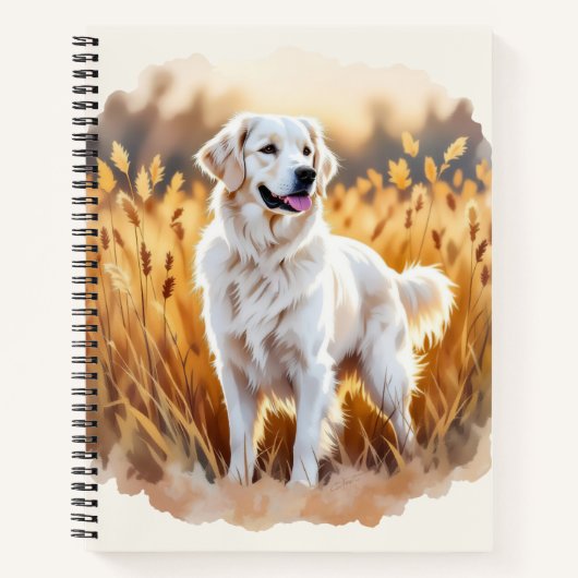 Witte Goud Retriever Hond Notitieboek (Voorkant)