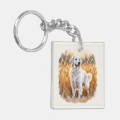 Witte Goud Retriever Hond Sleutelhanger (Voorkant Links)