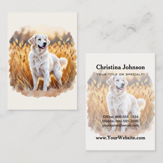 Witte Goud Retriever Hond Visitekaartje (Voorkant / Achterkant)