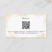 Witte goudbruidwebsite RSVP QR-code Informatiekaartje (Achterkant)