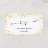 Witte goudbruidwebsite RSVP QR-code Informatiekaartje (Voorkant)