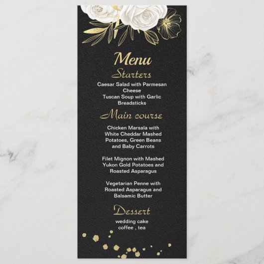 witte goudbruin menu (Voorkant)