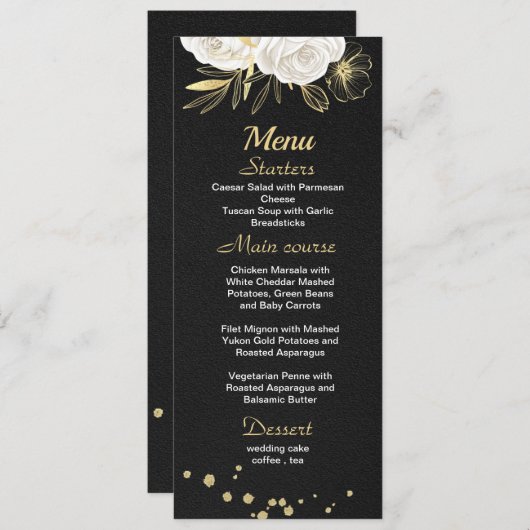 witte goudbruin menu (Voorkant / Achterkant)