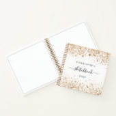 Witte goudbruine handelsnaam elegant notitieboek (Binnen)