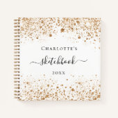 Witte goudbruine handelsnaam elegant notitieboek (Voorkant)