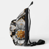 Witte Gouden 3D Lotus Sling Tas (Rechts)