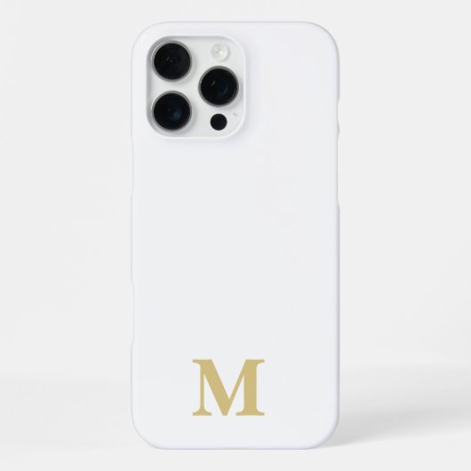 witte & gouden aangepaste naam initiaal iPhone hoesje (Achterkant)