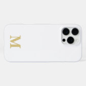 witte & gouden aangepaste naam initiaal iPhone hoesje (Achterkant horizontaal)