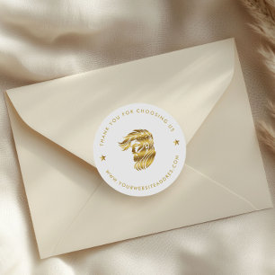 Witte Gouden Aangepaste Typografie Ronde Sticker