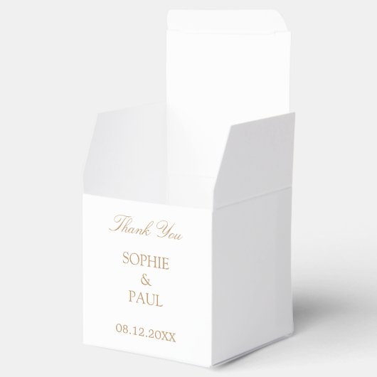 Witte Gouden Beige Traditionele Bruiloft Favor Box Bedankdoosjes (Geopend)