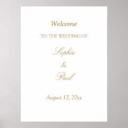 Witte Gouden Beige Trouw Welkom Poster