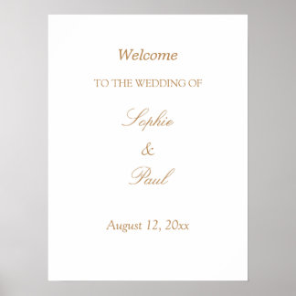 Witte Gouden Beige Trouw Welkom Poster