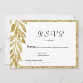 Witte gouden bladeren elegantie bloemen RSVP Kaart (Voorkant)