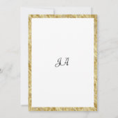 Witte gouden bladeren elegantie bloementabel numme kaart (Achterkant)