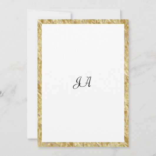 Witte gouden bladeren elegantie bloementabel numme kaart (Achterkant)