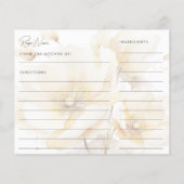 Witte Gouden Bloem Bruidsfeest Receptkaart (Achterkant)