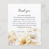 Witte Gouden Bloem Dank u de Kaart van de huwelijk (Voorkant)