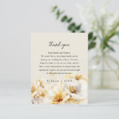 Witte Gouden Bloem Dank u de Kaart van de huwelijk (Staand voorkant)