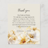 Witte Gouden Bloem Dank u de Kaart van de huwelijk (Voorkant)