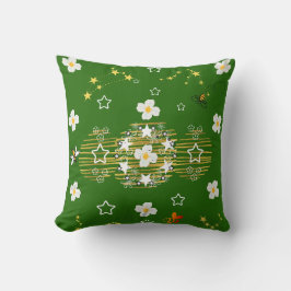 Witte & gouden bloem kussen