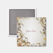 Witte Gouden Bloem Magneet (Voorkant / Achterkant)