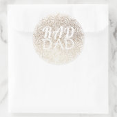 Witte Gouden Bloem RAD Formeel Ellegant Vaderdag Ronde Sticker (Tas)