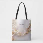 Witte Gouden Bloem Tas (Voorkant)