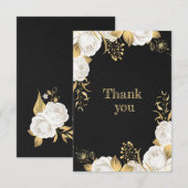 witte gouden bloem zwart bedankt (Voorkant / Achterkant)