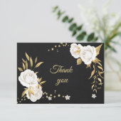 witte gouden bloem zwart bedankt (Staand voorkant)