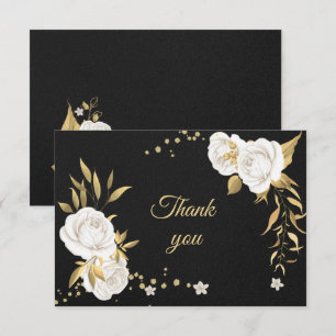 witte gouden bloem zwart bedankt