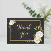 witte gouden bloem zwart bedankt (Staand voorkant)