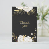 witte gouden bloem zwart bedankt (Staand voorkant)
